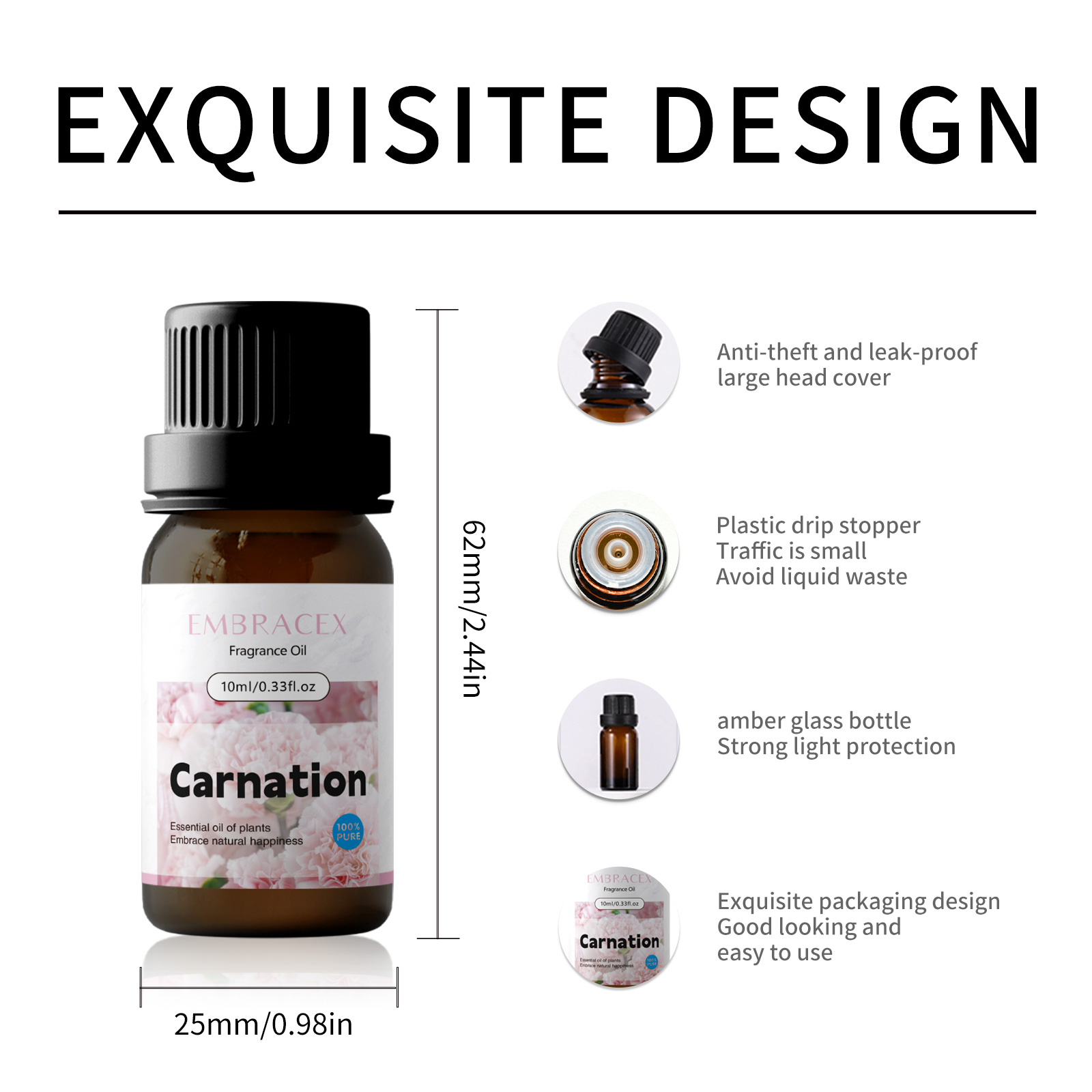 10ml 카네이션 에센셜 오일 꽃향기 에센셜 오일 가습 - Perfume Fragrance Essence 리뷰 및 가격